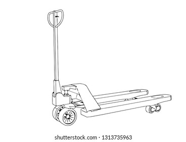 sketch pallet truck vector