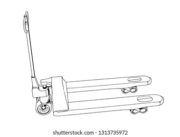 sketch pallet truck vector