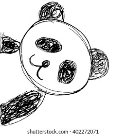 Sketch of a panda, Hand drawing illustration.
