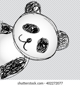 Sketch of a panda, Hand drawing illustration.