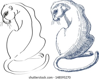 sketch with a panther