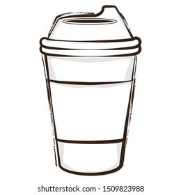 Sketch of a paper glass - Vector illustration