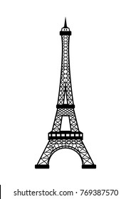 Sketch of Paris - Line Art Eiffel Tower Illustration Logo Symbol