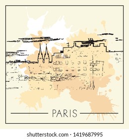 Sketch of Paris.  Vector illustration.