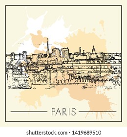 Sketch of Paris. Vector illustration.