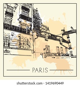 Sketch of Paris.  Vector illustration.