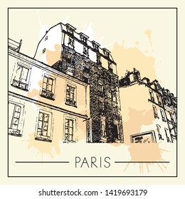 Sketch of Paris . Vector illustration.