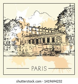 Sketch of Paris.   Vector illustration.