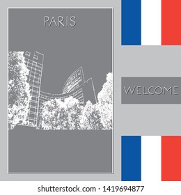 Sketch of Paris.  . Vector illustration.