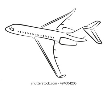 Sketch Passenger Aircraft Stock Vector (Royalty Free) 494004205 ...