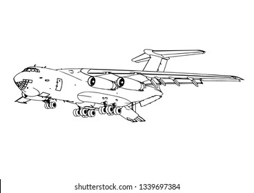 sketch of passenger aircraft vector