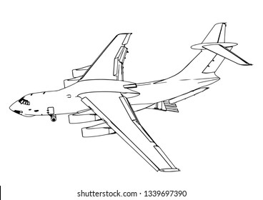 sketch of passenger aircraft vector