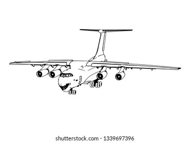 sketch of passenger aircraft vector
