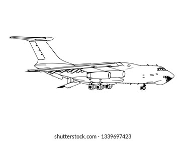 sketch of passenger aircraft vector