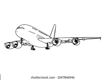 Airplane Sketch Images, Stock Photos & Vectors 