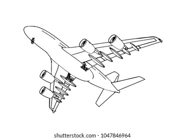 sketch of a passenger airplane vector
