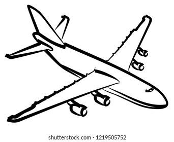 Sketch of passenger liner. 