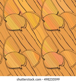 Sketch pasta in color. Vector hand drawn seamless pasta pattern. 