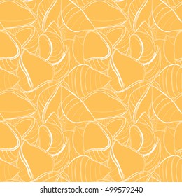 Sketch pasta in color. Vector hand drawn seamless pasta pattern. 