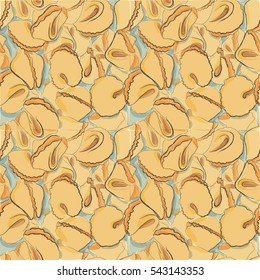 Sketch pasta in color. Vector hand drawn seamless pasta pattern.