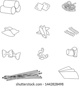 Sketch pasta vector set. Italian macaroni collection. Traditional italian food.