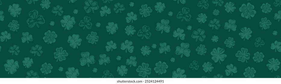 Sketch pattern clover. St. Patrick's Day. Hand drawn illustration.	