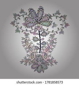 Sketch pattern Elegant decorative ornament for fashion print, scrapbook, wrapping paper, wallpaper. Images on a neutral, gray and white colors Vector illustration.