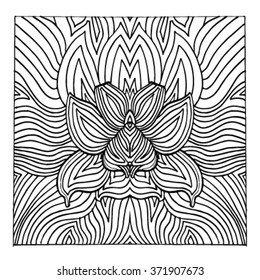 sketch of pattern flower.Pattern lower. Flower with pattern. Doodle flower.