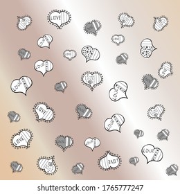 Sketch pattern Gentle, spring on neutral, beige and white colors. Vector illustration. Watercolor painting.