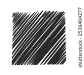 sketch of a pattern of hatched lines forming a cube without a background