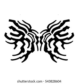 A sketch of the pattern . The symbol of fire or wings on a white background.