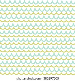Sketch pattern with waves. Hand drawn hipster print with doodles. Texture for web, print, home decor, wallpaper, spring summer fashion textile, fabric, wrapping paper, website background.