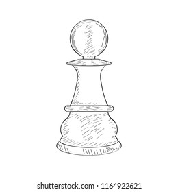 Pawn Chess Piece Isolated On White Stock Vector (Royalty Free ...