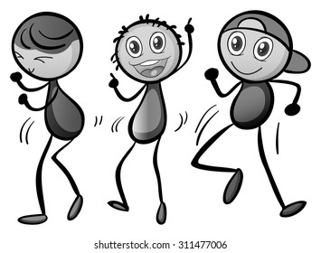 Sketch of people dancing 	 illustration