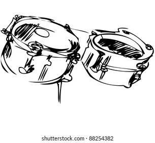 a sketch of percussion instruments a orchestra