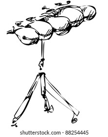 a sketch of percussion instruments a orchestra