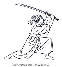 sketch of a person with a sword