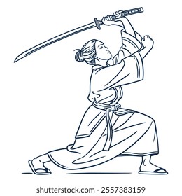 sketch of a person with a sword