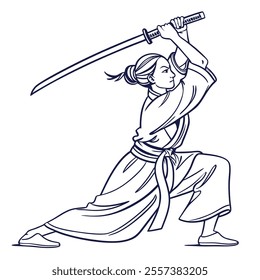 sketch of a person with a sword