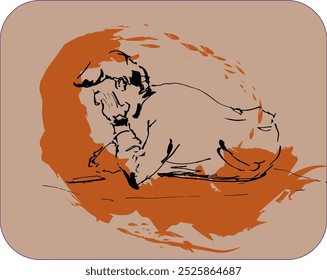 Sketch of a person using a phone with color combinations. Suitable for sketchbooks, book covers, posters, calendars, etc. - vector graphic illustration.
