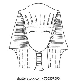 Sketch of a pharaoh's head without a face. Vector