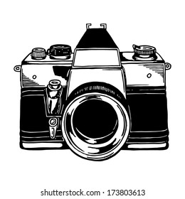 Sketch Photo Camera Stock Vector (Royalty Free) 173803613