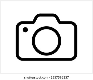 Sketch photo camera icon isolated. Vector stock illustration