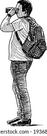 sketch of a photographer