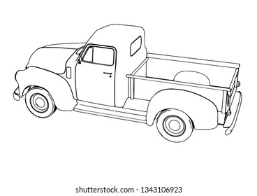 Sketch Pickup Vector Stock Vector (Royalty Free) 1343106881 | Shutterstock