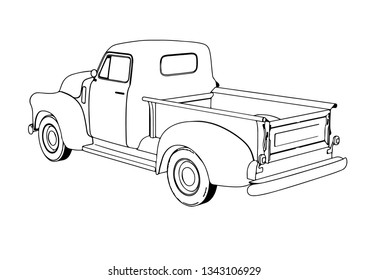 Sketch Pickup Vector Stock Vector (royalty Free) 1343106881 