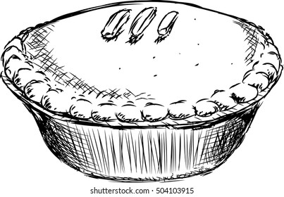 A Sketch Of A Pie.