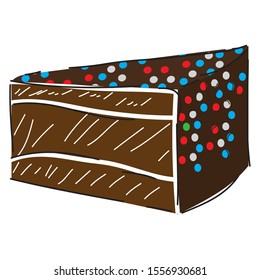 Sketch of a piece of cake on a white background - Vector illustration
