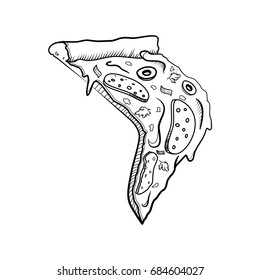 Sketch Piece of pizza