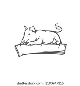 sketch of pig